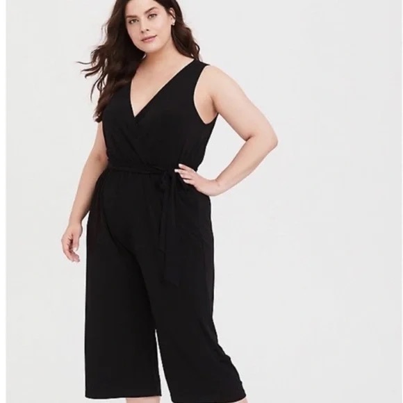 torrid Pants - Torrid culotte jumpsuit, black, size 3